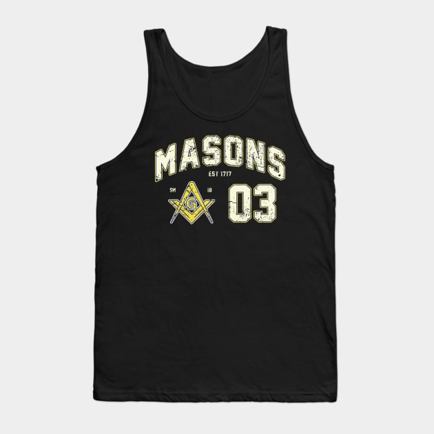Masons Sporty Jersey Style Masonic Freemason Tank Top by Master Mason Made
